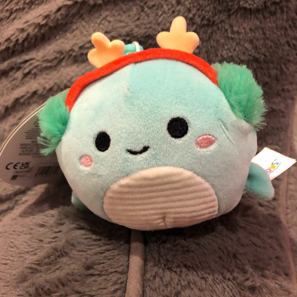 Christmas Nessie the Loch Ness Squishmallows Clip 3.5”